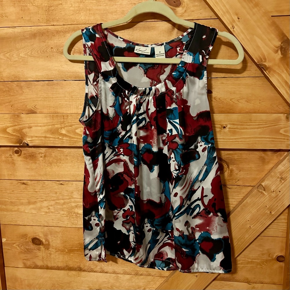 Kim Rogers Floral Sleeveless Top M